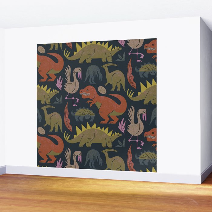 Jurassic Friends (Dark) Wall Mural Gallery Image 2