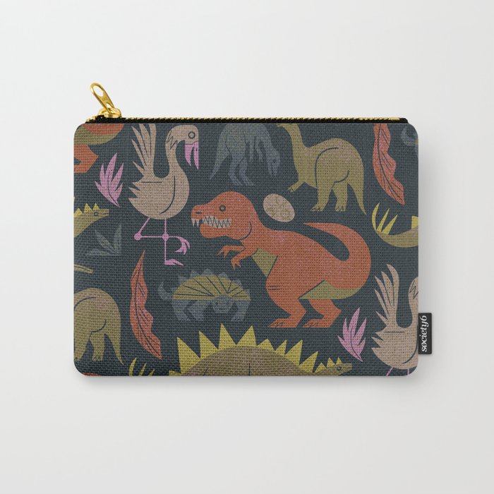 Jurassic Friends (Dark) Carry All Pouch Gallery Image 1