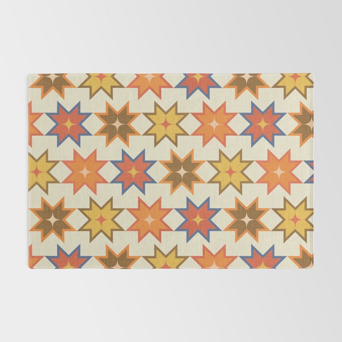 Holiday Mosaic Stars Retro-Inspired Festive Design Rug Gallery Image 2