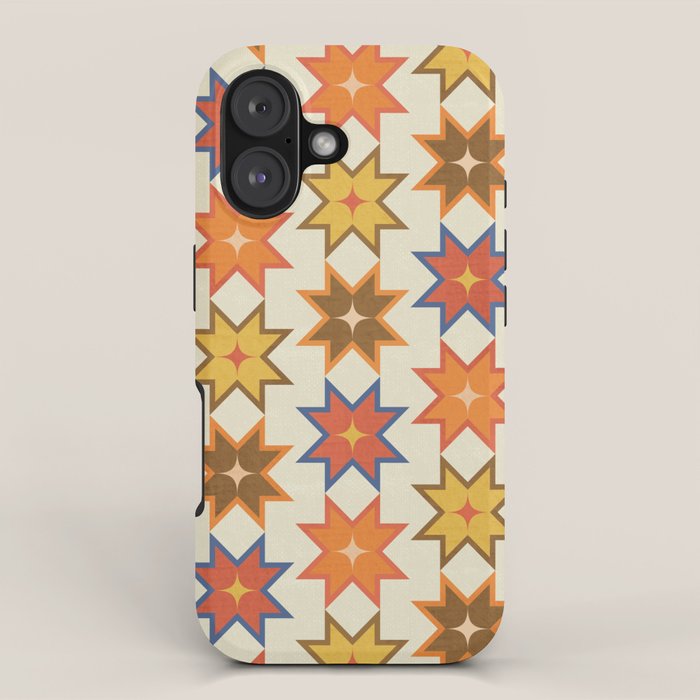 Holiday Mosaic Stars Retro-Inspired Festive Design iPhone Case Gallery Image 1