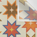 Holiday Mosaic Stars Retro-Inspired Festive Design Wall Tapestry Gallery Image 3