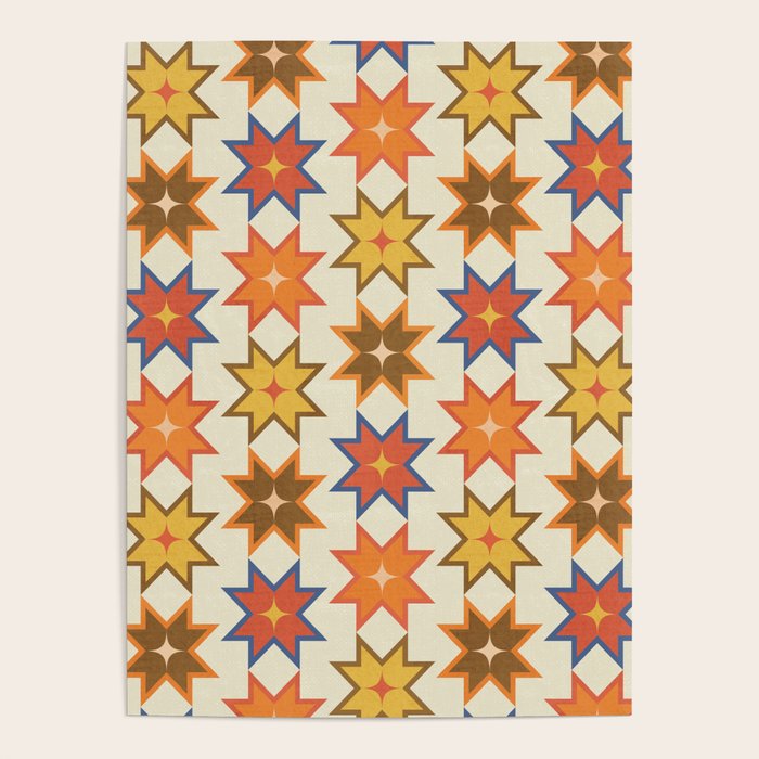 Holiday Mosaic Stars Retro-Inspired Festive Design Poster Gallery Image 4