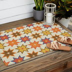 Holiday Mosaic Stars Retro-Inspired Festive Design Outdoor Rug Gallery Image 2