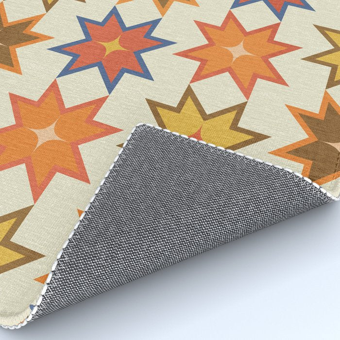 Holiday Mosaic Stars Retro-Inspired Festive Design Rug Gallery Image 4