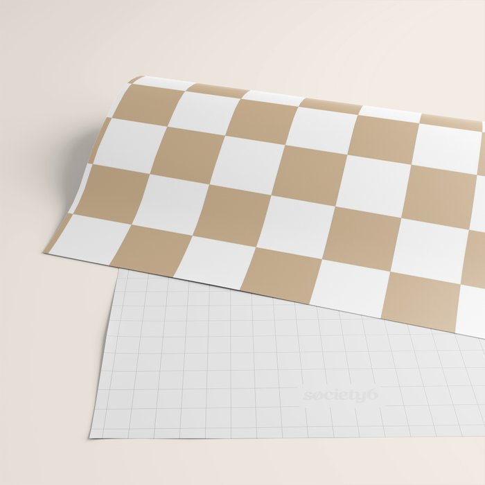 Checkered (Tan & White Pattern) Wrapping Paper Gallery Image 2