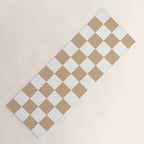 Checkered (Tan & White Pattern) Yoga Mat Gallery Image 1