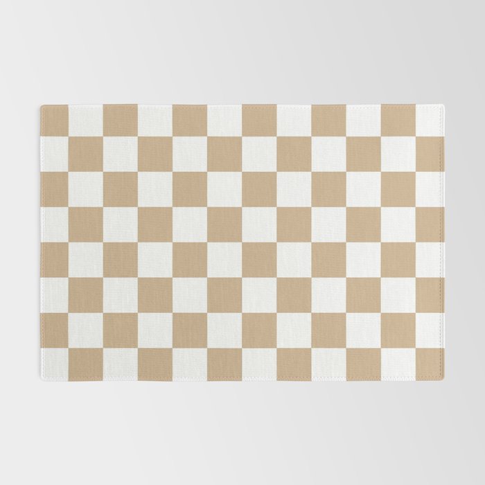 Checkered (Tan & White Pattern) Rug Gallery Image 2