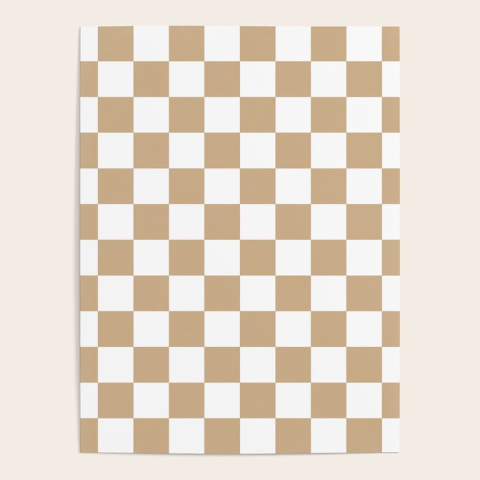 Checkered (Tan & White Pattern) Poster Gallery Image 4
