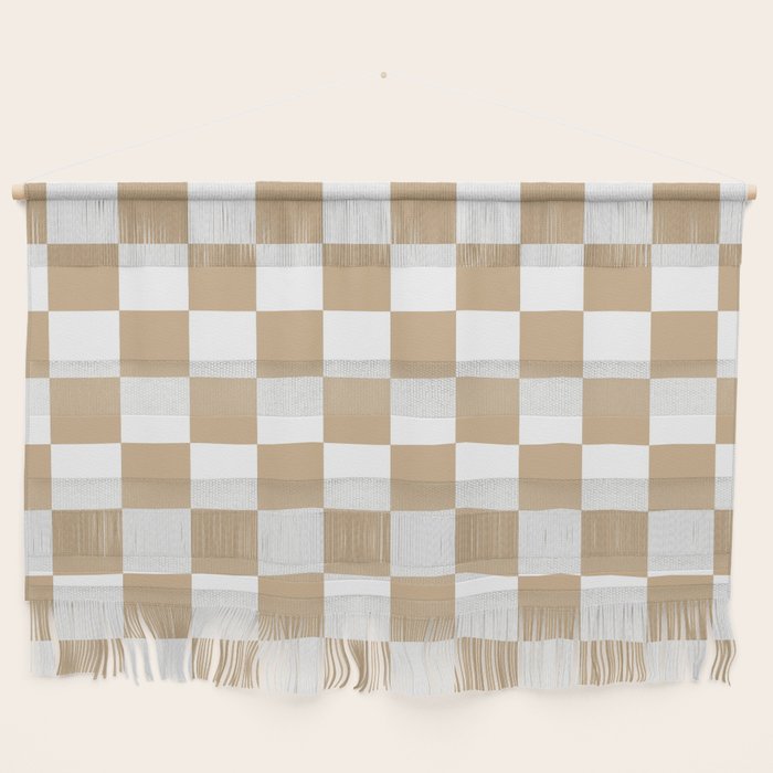 Checkered (Tan & White Pattern) Wall Hanging Gallery Image 1