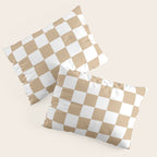 Checkered (Tan & White Pattern) Pillow Sham Gallery Image 3