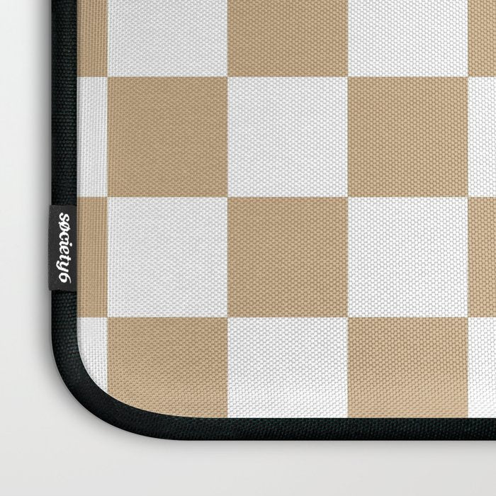 Checkered (Tan & White Pattern) Laptop Sleeve Gallery Image 3