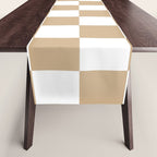 Checkered (Tan & White Pattern) Table Runner Gallery Image 1