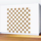 Checkered (Tan & White Pattern) Wall Mural Gallery Image 2