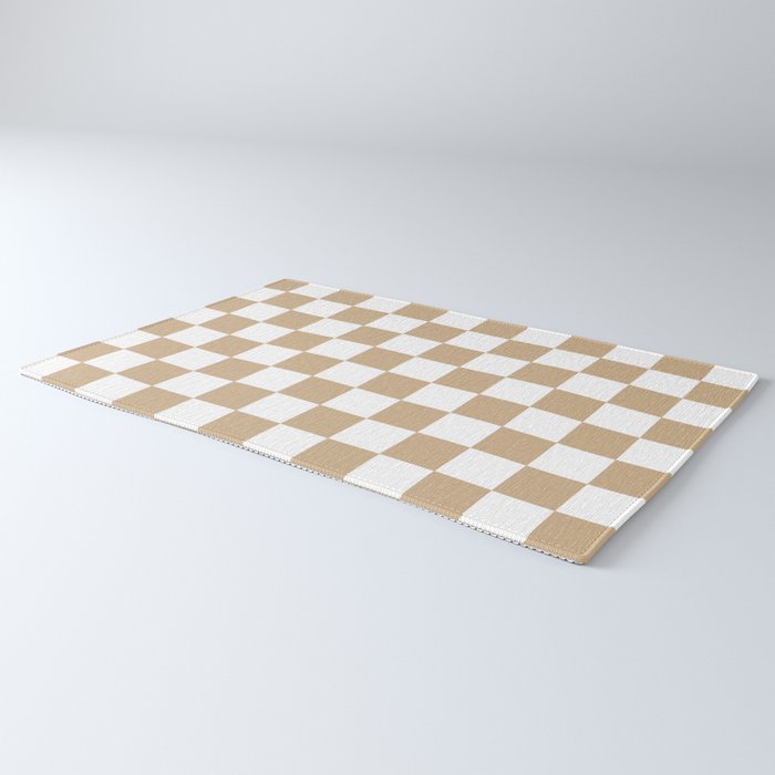 Checkered (Tan & White Pattern) Rug Gallery Image 3