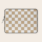 Checkered (Tan & White Pattern) Laptop Sleeve Gallery Image 1