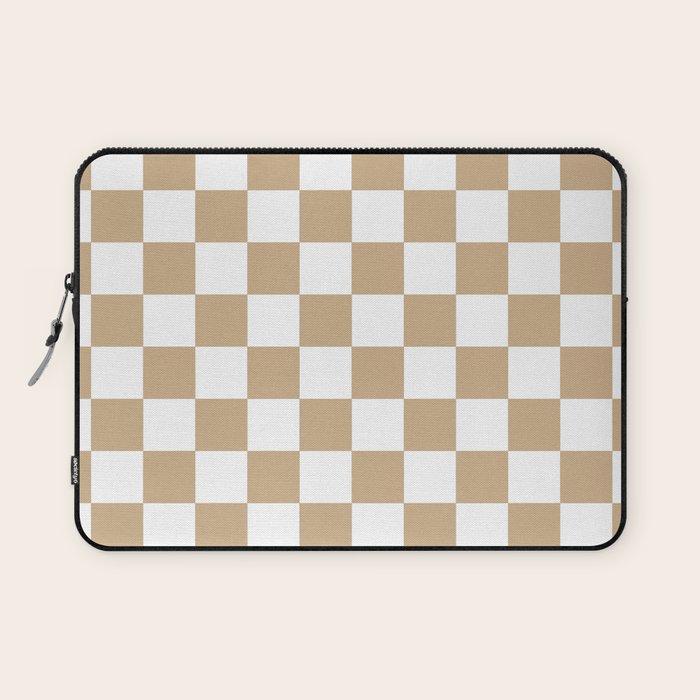 Checkered (Tan & White Pattern) Laptop Sleeve Gallery Image 1