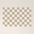 Checkered (Tan & White Pattern) Welcome Mat Gallery Image 1
