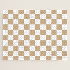 Checkered (Tan & White Pattern) Jigsaw Puzzle Gallery Image 1
