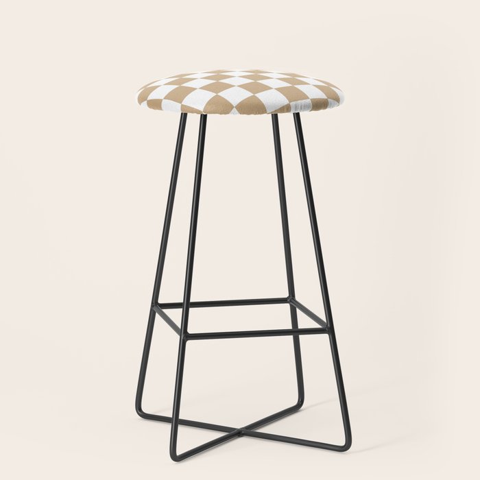 Checkered (Tan & White Pattern) Stool Gallery Image 1
