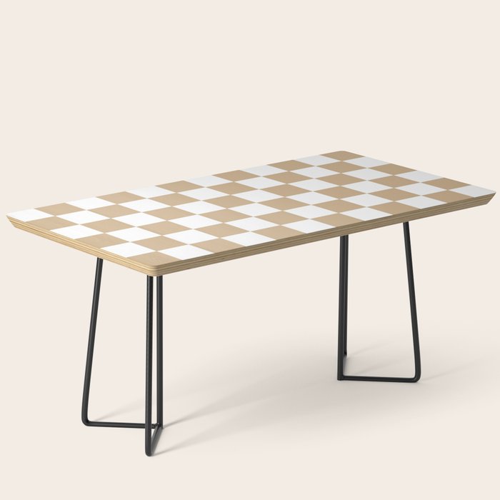 Checkered (Tan & White Pattern) Coffee Table Gallery Image 1
