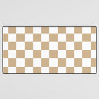 Checkered (Tan & White Pattern) Desk Mat Gallery Image 3
