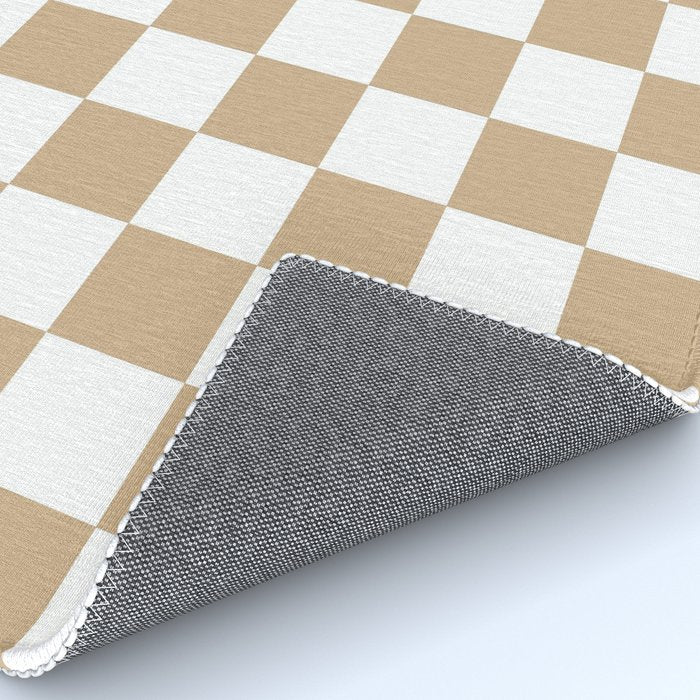 Checkered (Tan & White Pattern) Rug Gallery Image 4