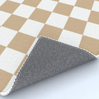 Checkered (Tan & White Pattern) Rug Gallery Image 4