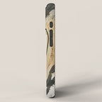 Drift [5]: a neutral abstract mixed media piece in black, white, gray, brown iPhone Case Gallery Image 2