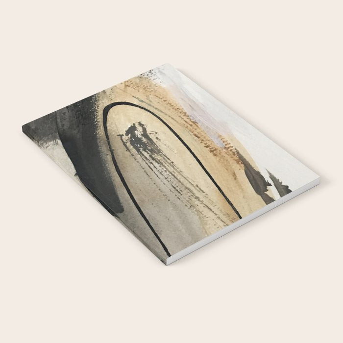 Drift [5]: a neutral abstract mixed media piece in black, white, gray, brown Notebook Gallery Image 2
