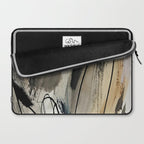 Drift [5]: a neutral abstract mixed media piece in black, white, gray, brown Laptop Sleeve Gallery Image 2