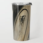 Drift [5]: a neutral abstract mixed media piece in black, white, gray, brown Travel Mug Gallery Image 2