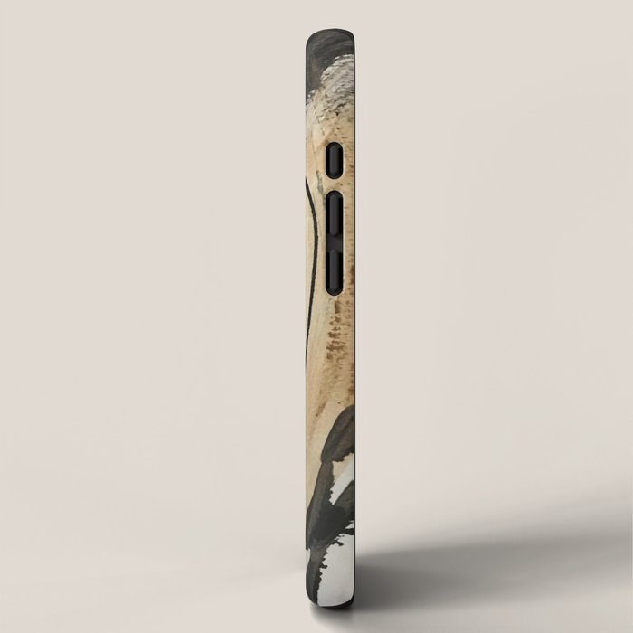 Drift [5]: a neutral abstract mixed media piece in black, white, gray, brown iPhone Case Gallery Image 2