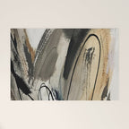 Drift [5]: a neutral abstract mixed media piece in black, white, gray, brown Welcome Mat Gallery Image 1