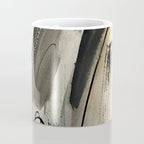Drift [5]: a neutral abstract mixed media piece in black, white, gray, brown Coffee Mug Gallery Image 4