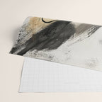 Drift [5]: a neutral abstract mixed media piece in black, white, gray, brown Wrapping Paper Gallery Image 2