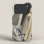 Drift [5]: a neutral abstract mixed media piece in black, white, gray, brown iPhone Case Gallery Image 3