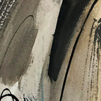Drift [5]: a neutral abstract mixed media piece in black, white, gray, brown Coffee Mug Gallery Image 2