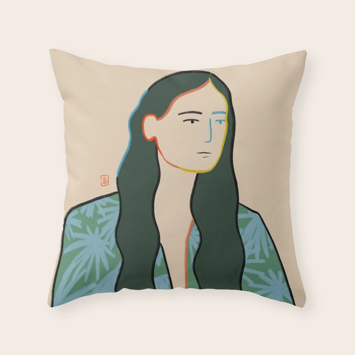 GIRL IN LOVE Throw Pillow Gallery Image 1