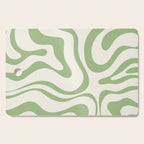 Modern Liquid Swirl Abstract Pattern in Cream and Light Sage Green Cutting Board Gallery Image 1