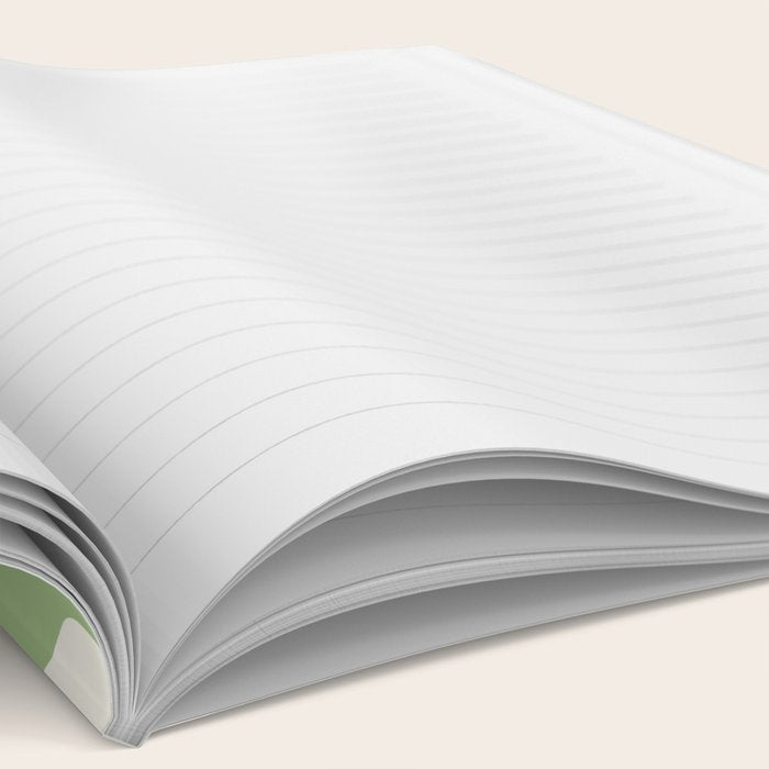 Modern Liquid Swirl Abstract Pattern in Cream and Light Sage Green Notebook Gallery Image 2