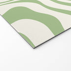 Modern Liquid Swirl Abstract Pattern in Cream and Light Sage Green Welcome Mat Gallery Image 2
