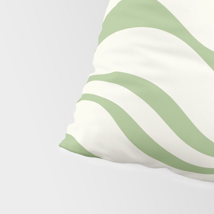 Modern Liquid Swirl Abstract Pattern in Cream and Light Sage Green Pillow Sham Gallery Image 4