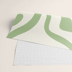 Modern Liquid Swirl Abstract Pattern in Cream and Light Sage Green Wrapping Paper Gallery Image 2