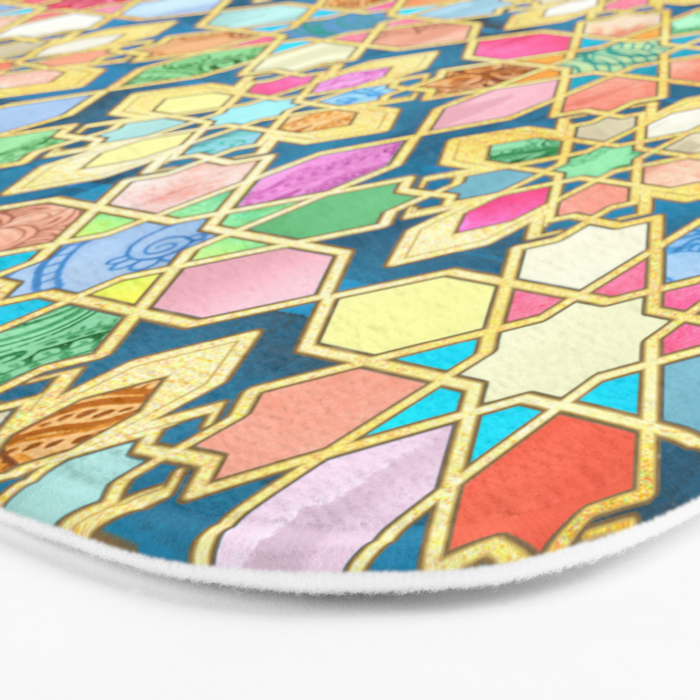 Gilded Moroccan Mosaic Tiles Bath Mat Gallery Image 3