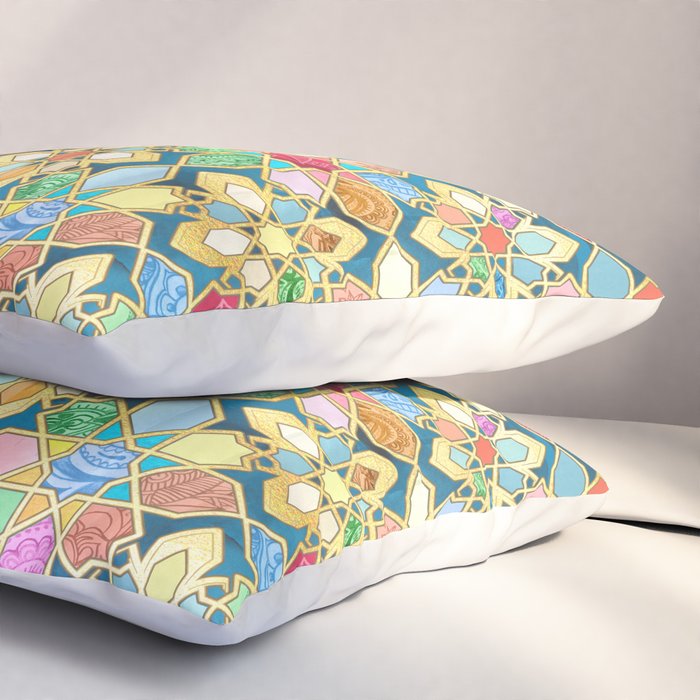 Gilded Moroccan Mosaic Tiles Pillow Sham Gallery Image 3