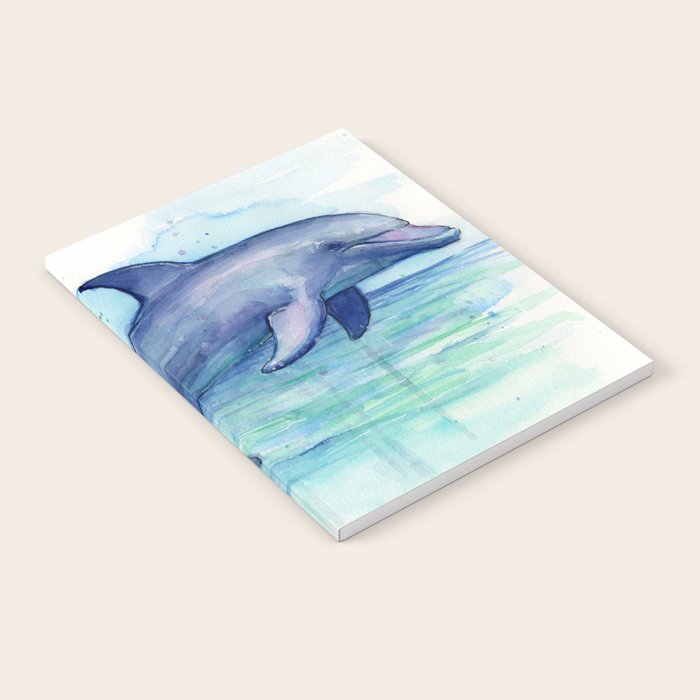 Dolphin Watercolor Sea Creature Animal Notebook Gallery Image 1