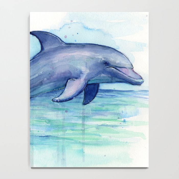 Dolphin Watercolor Sea Creature Animal Notebook Gallery Image 4