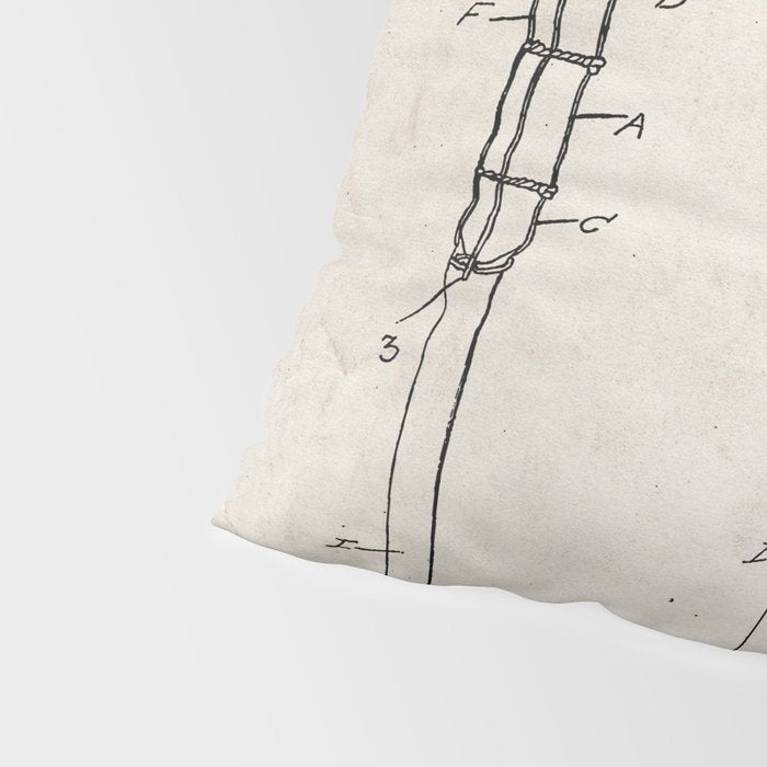 Lacrosse Stick Patent - Lacrosse Player Art - Antique Pillow Sham Gallery Image 4