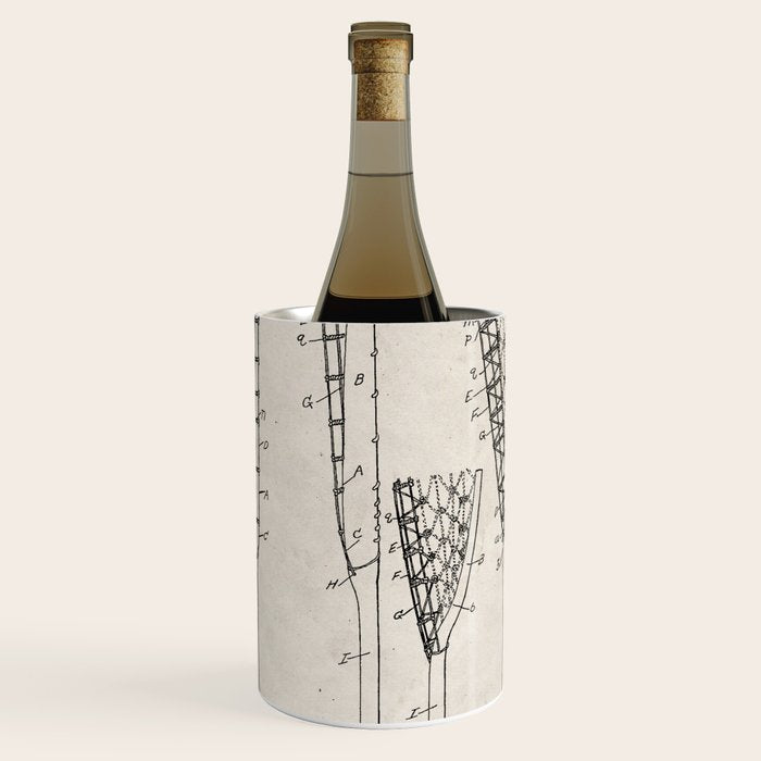Lacrosse Stick Patent - Lacrosse Player Art - Antique Wine Chiller Gallery Image 1