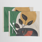 Modern Abstract Minimal Shapes Branches Art 6 Placemat Gallery Image 1